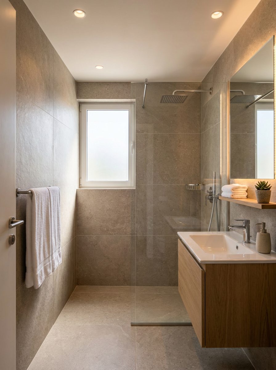 Render — en-suite bathroom with rainfall shower